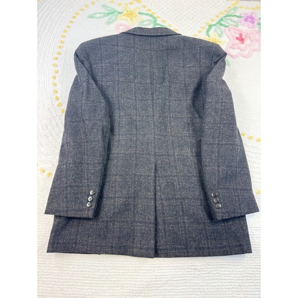 Strathmore Anderson-Little Richman  34 L Brothers Gray Plaid Wool Blazer Jacket - Picture 2 of 11